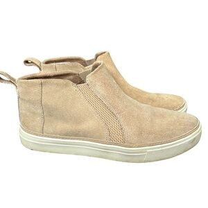 TOMS tan suede high top slip on shoes women’s size 8.5W